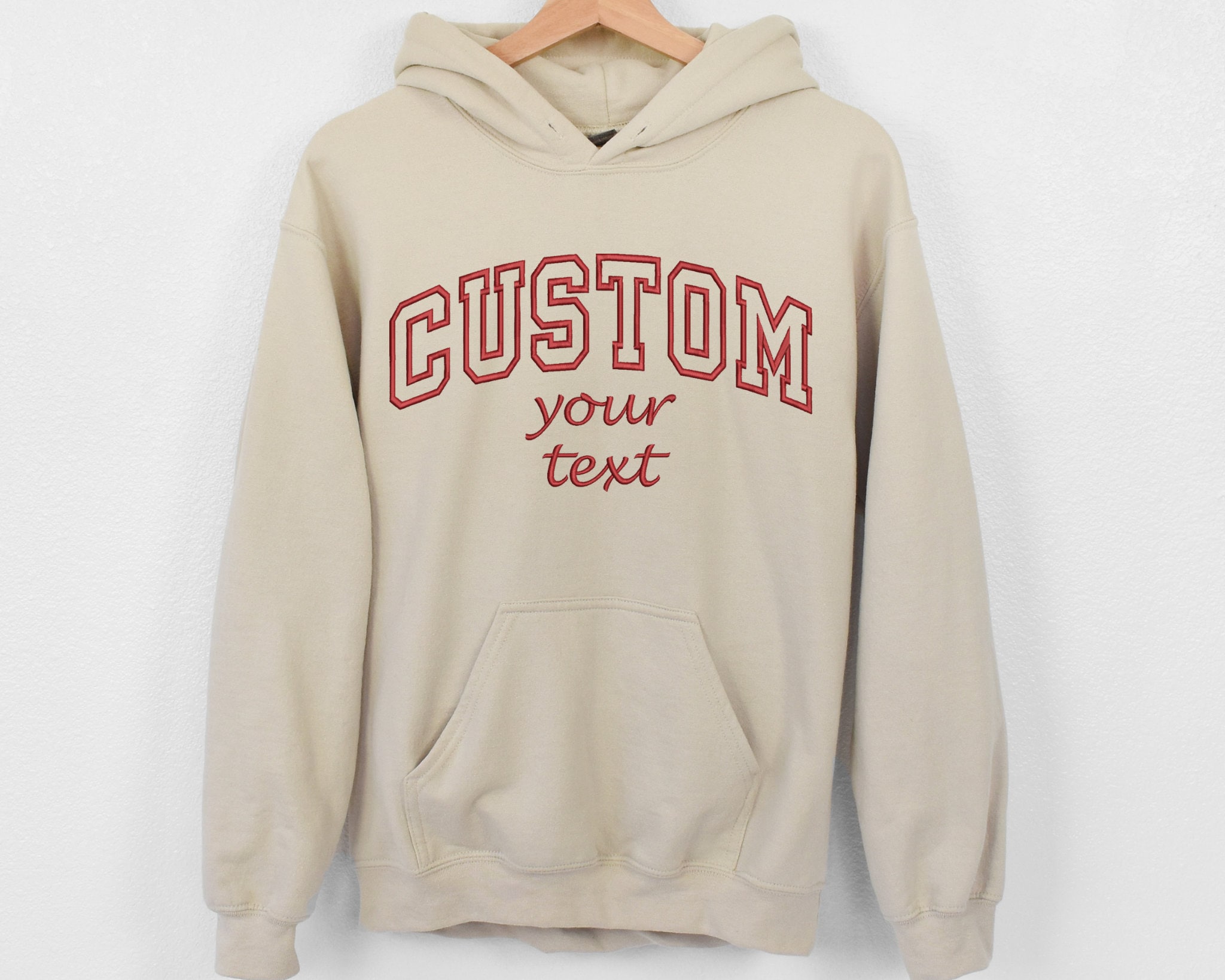 Custom Embroidered Hoodies | Personalized Text Letter Sweatshirts | UNIQUE CUSTOMIZATION | Embroidery Mom Gift Tees | Halloween Gift Ideas-CustomCraftedX