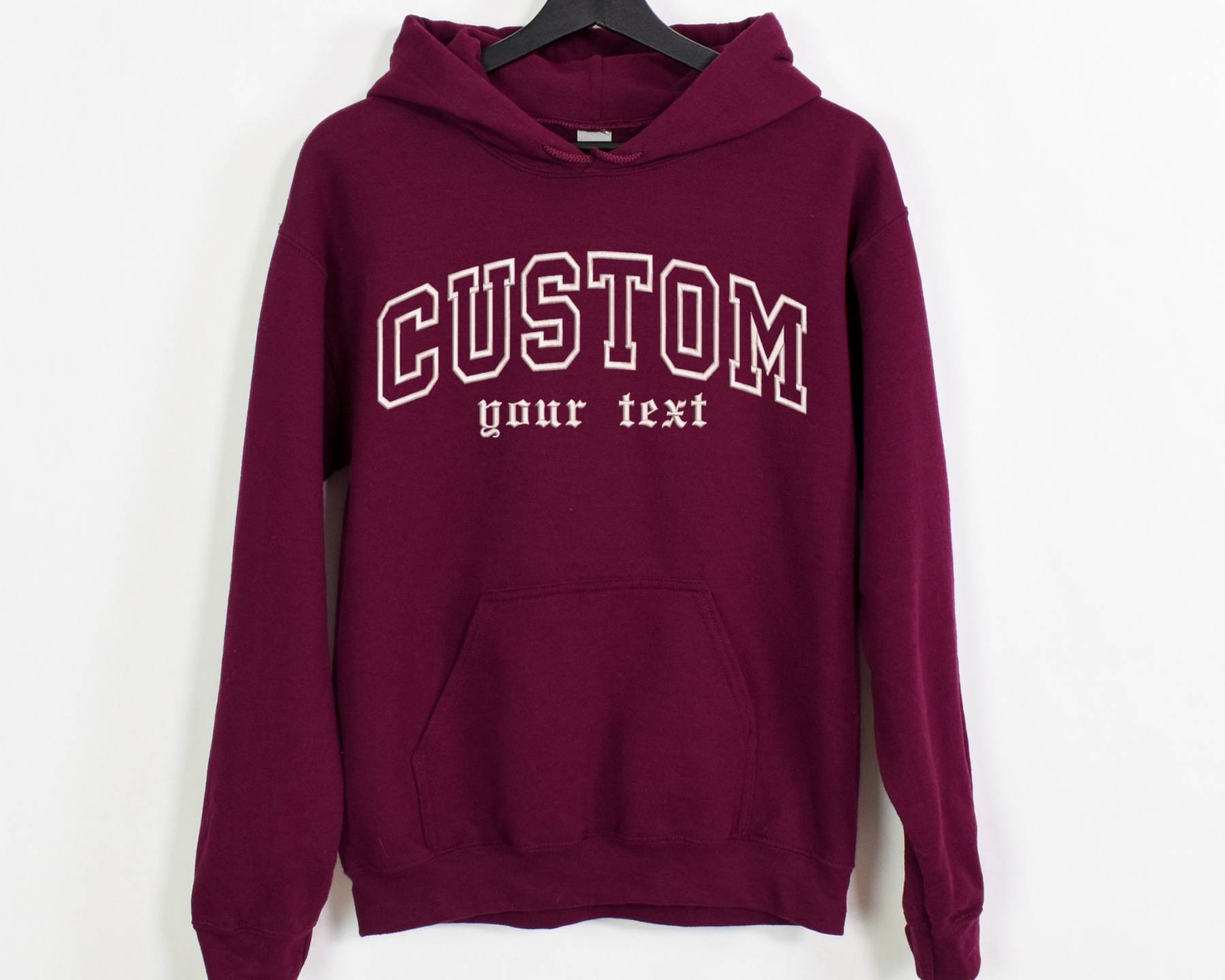 Custom Embroidered Hoodies | Personalized Text Letter Sweatshirts | UNIQUE CUSTOMIZATION | Embroidery Mom Gift Tees | Halloween Gift Ideas-CustomCraftedX