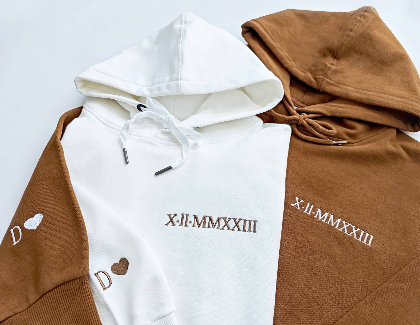 Custom Embroidered Roman Numeral Date Hoodie-CustomCraftedX