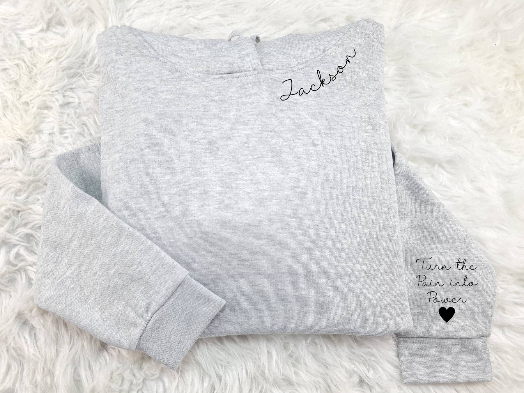 Custom Hoodies with Personalized Names/Text on Neck & Sleeve | Unisex Family Matching Sweatshirts