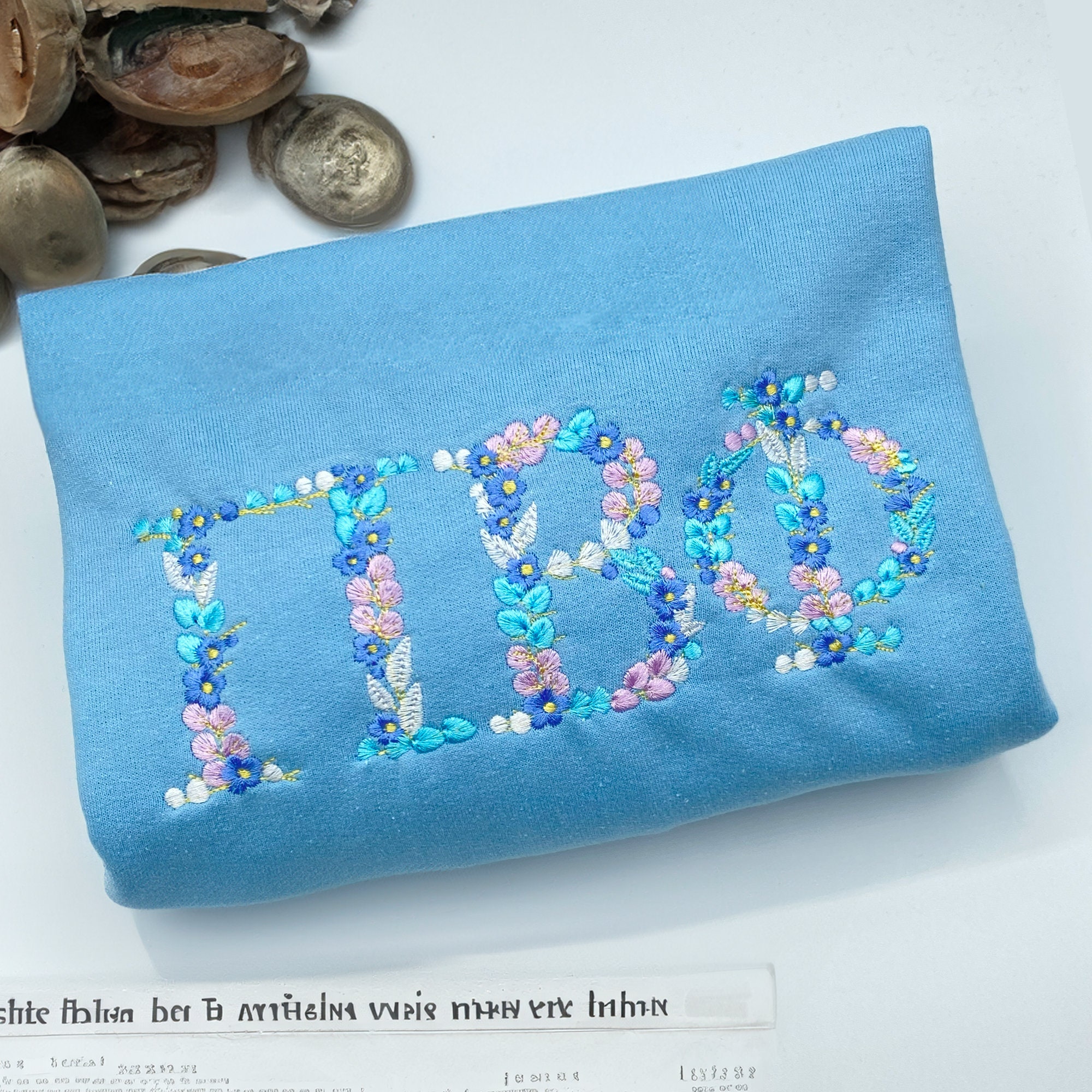 Custom Floral Letter Embroidered Sweatshirt | Hoodie | T-shirt