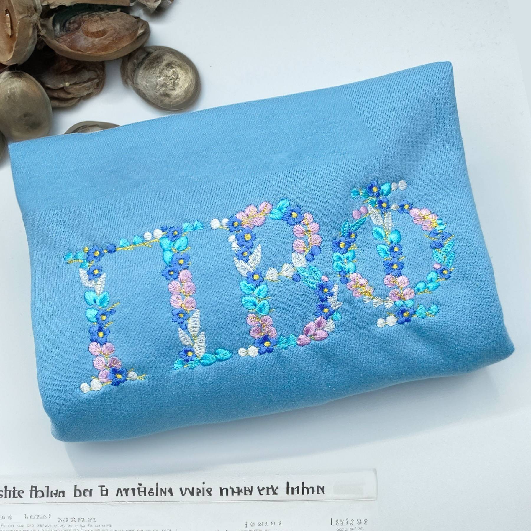 Custom Floral Letter Embroidered Sweatshirt | Hoodie | T-shirt