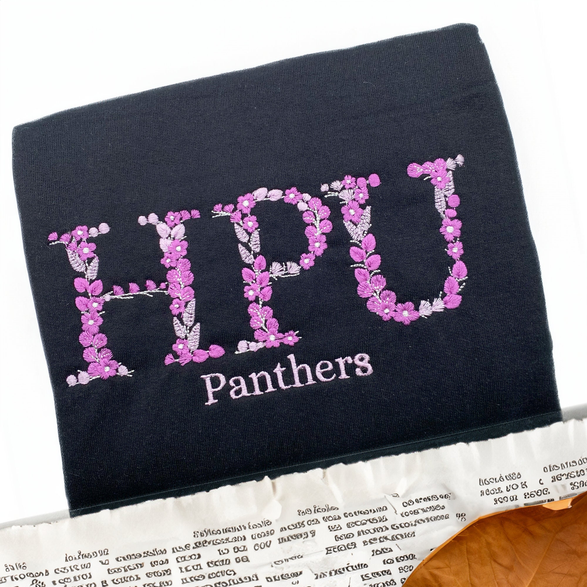 Custom Floral Letter Embroidered Sweatshirt | Hoodie | T-shirt