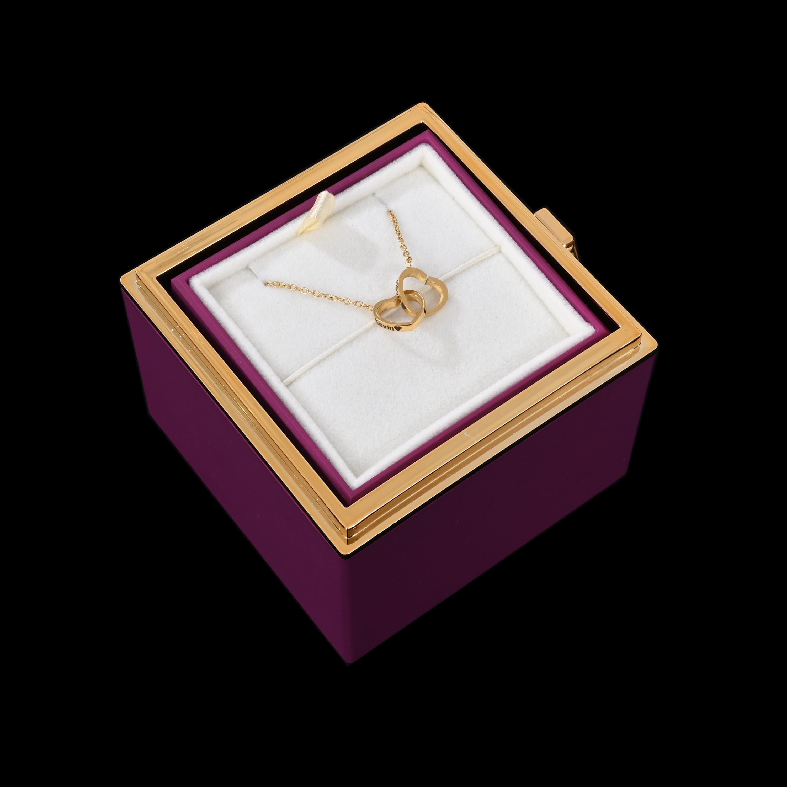 Eternal Rose Box W/ Engraved Necklace