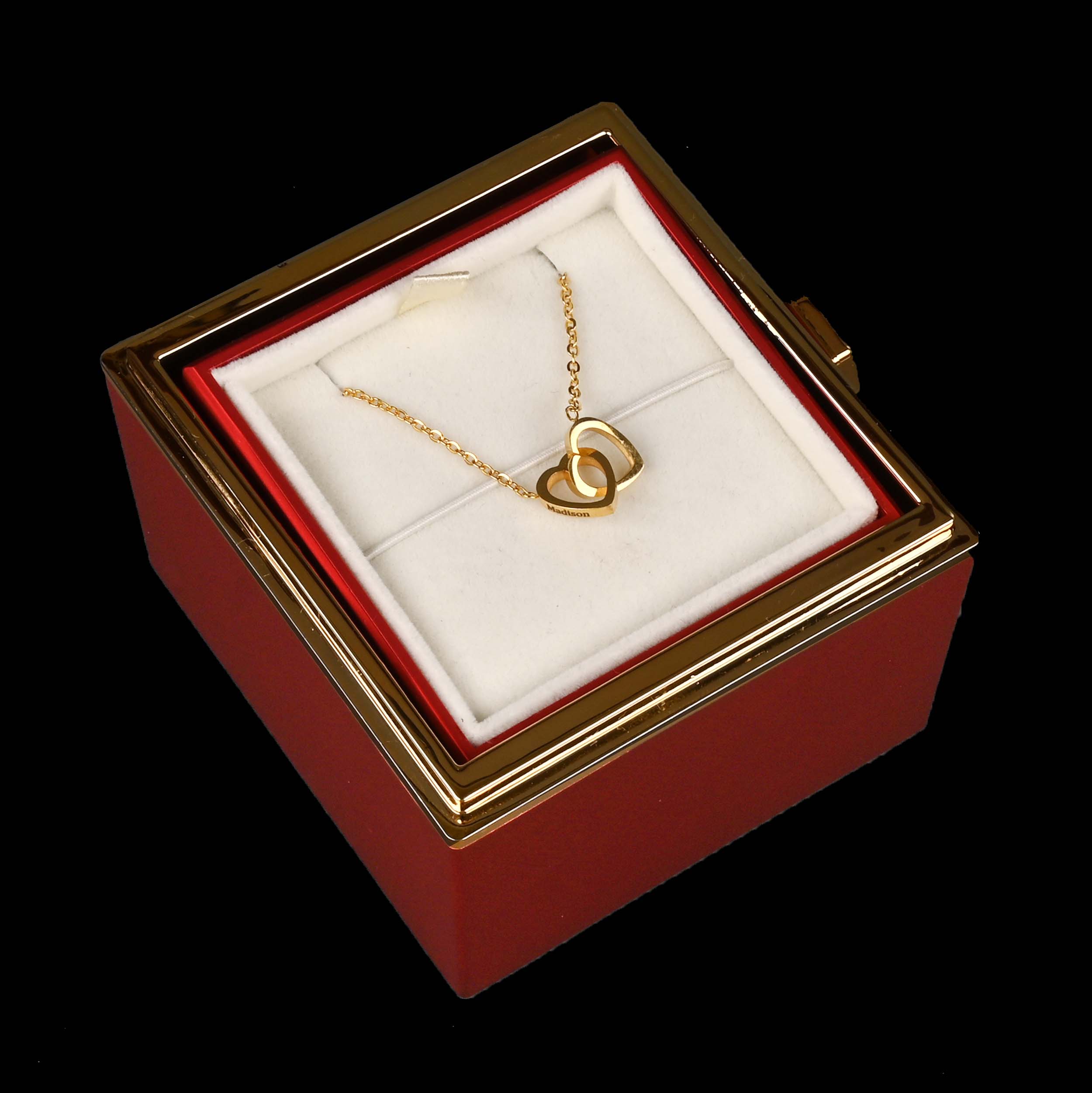 Eternal Rose Box W/ Engraved Necklace