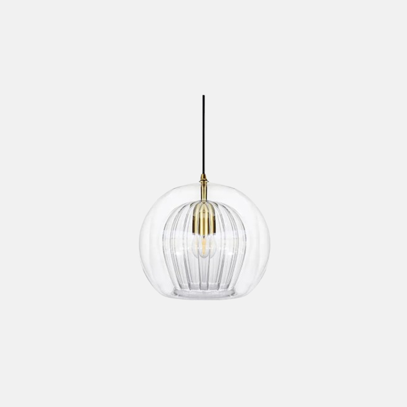 Modern Metal Glass Amber Clear Bubble Bedroom Pendant Light Lgtly