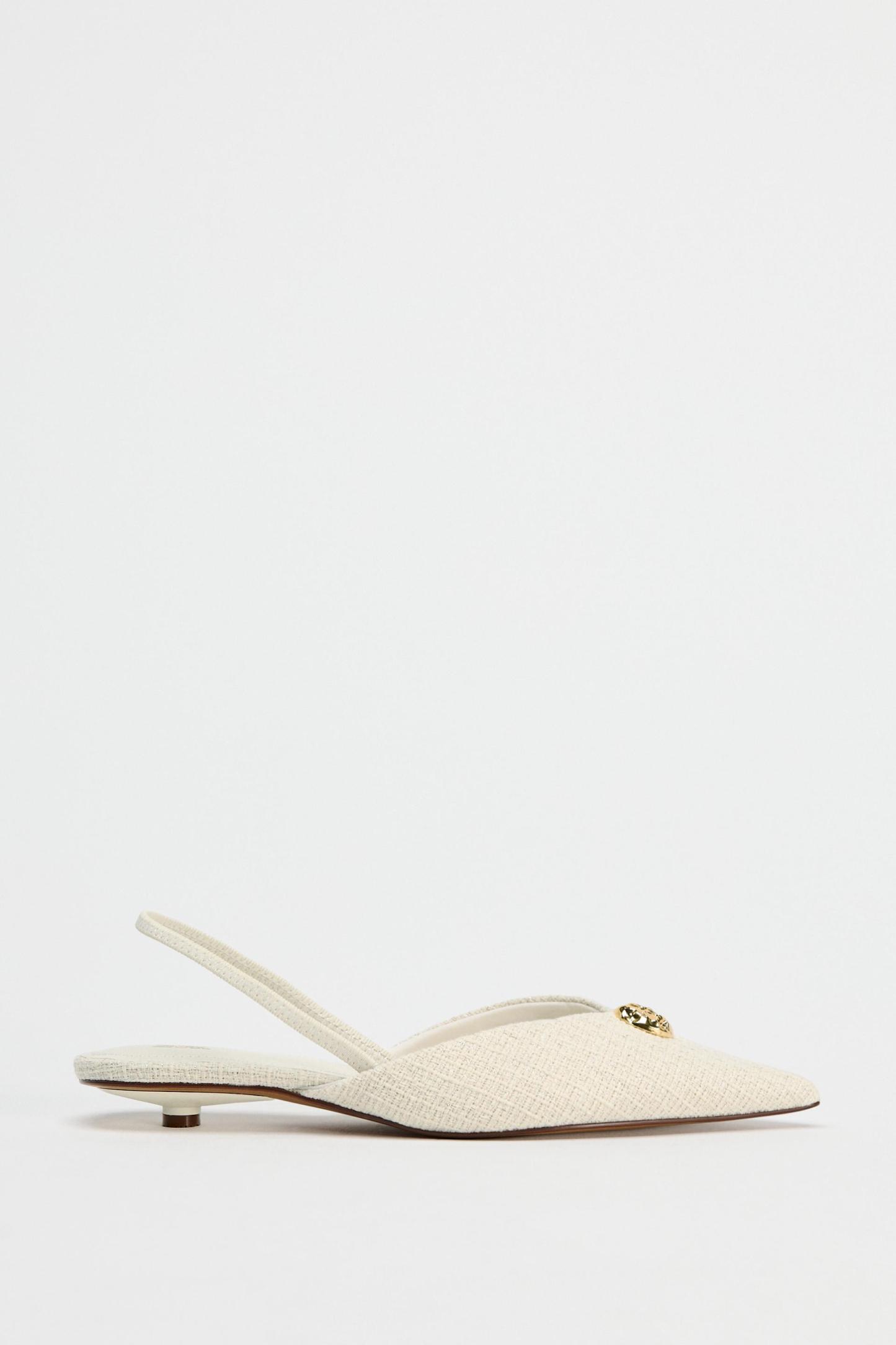 SLINGBACKS WITH METALLIC APPLIQU