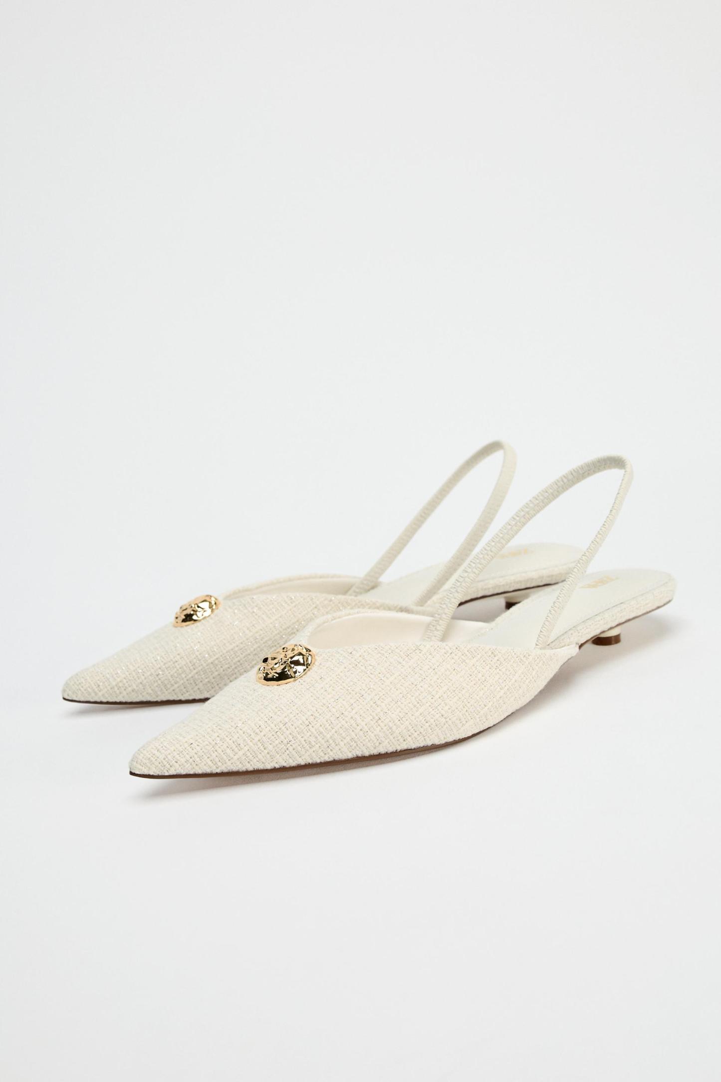 SLINGBACKS WITH METALLIC APPLIQU