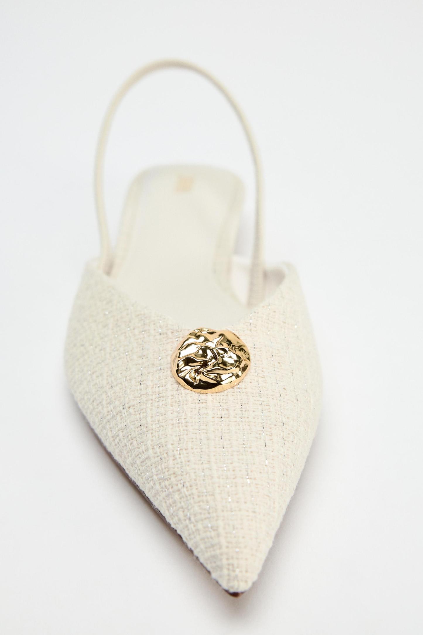 SLINGBACKS WITH METALLIC APPLIQU