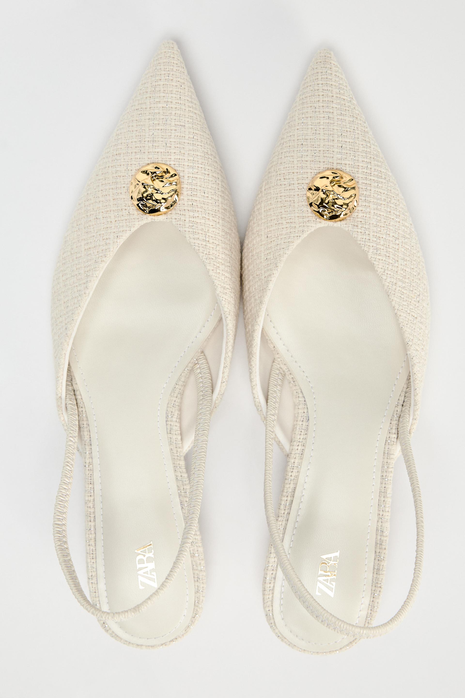 SLINGBACKS WITH METALLIC APPLIQU