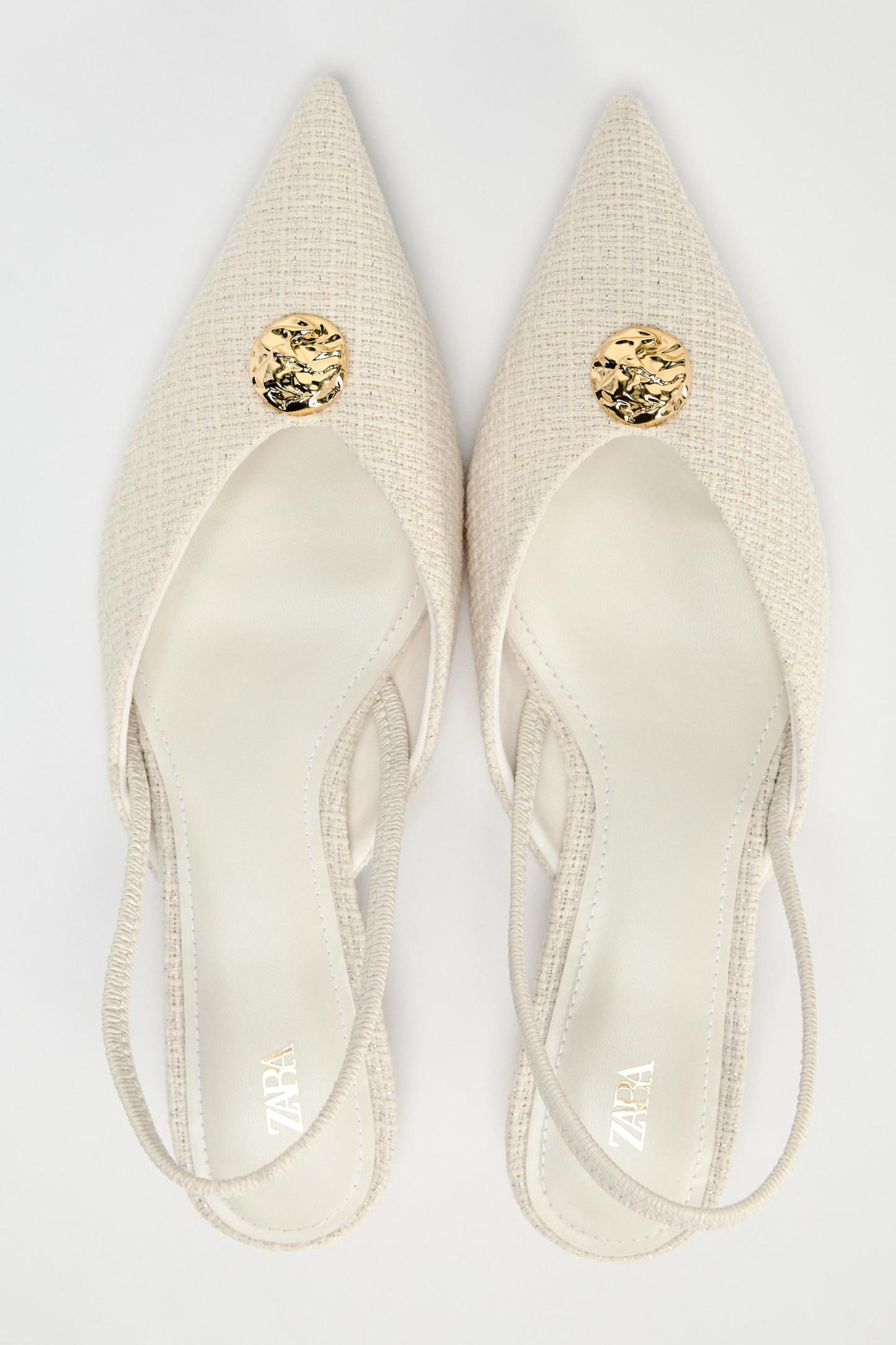 SLINGBACKS WITH METALLIC APPLIQU