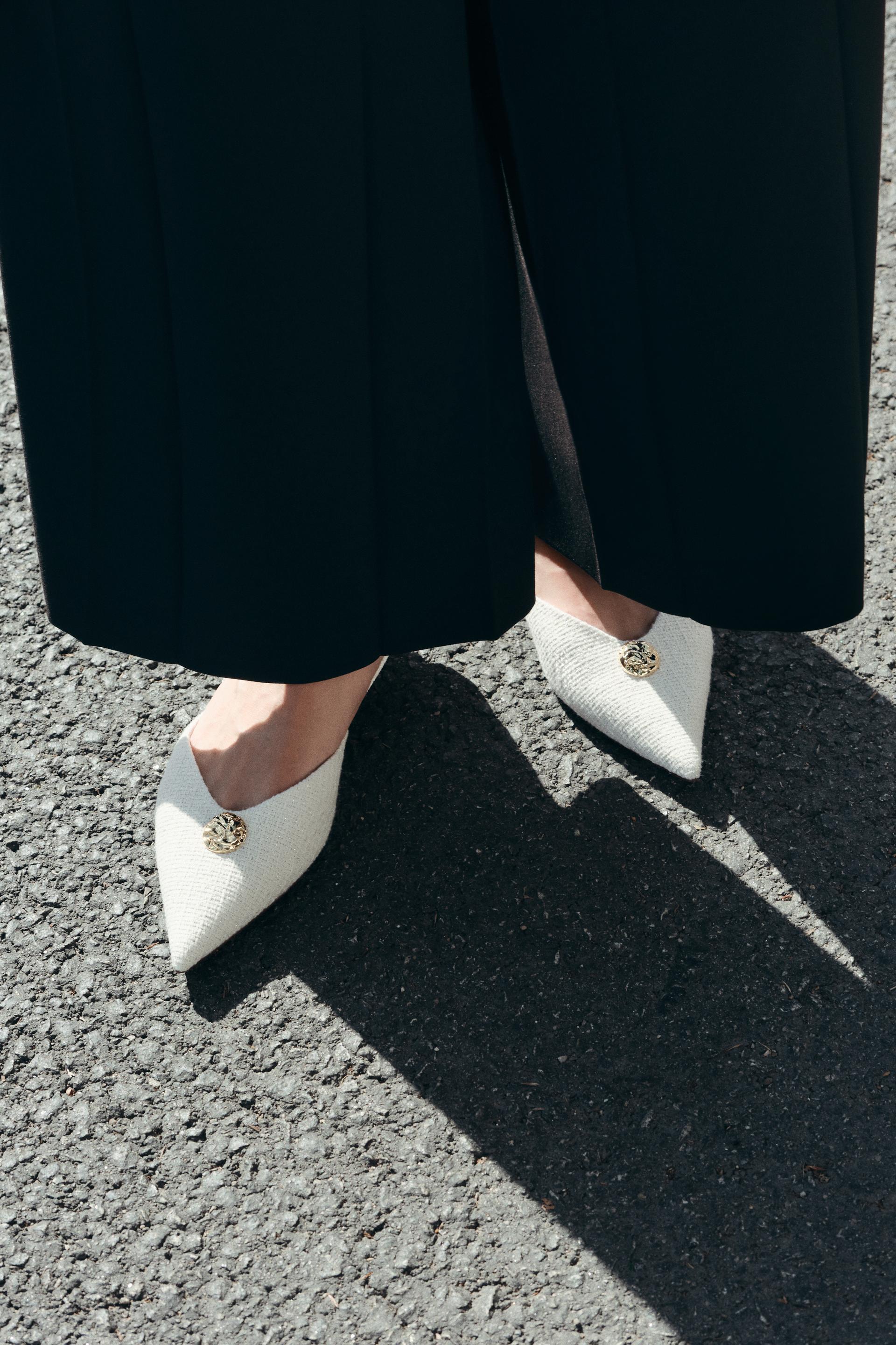 SLINGBACKS WITH METALLIC APPLIQU