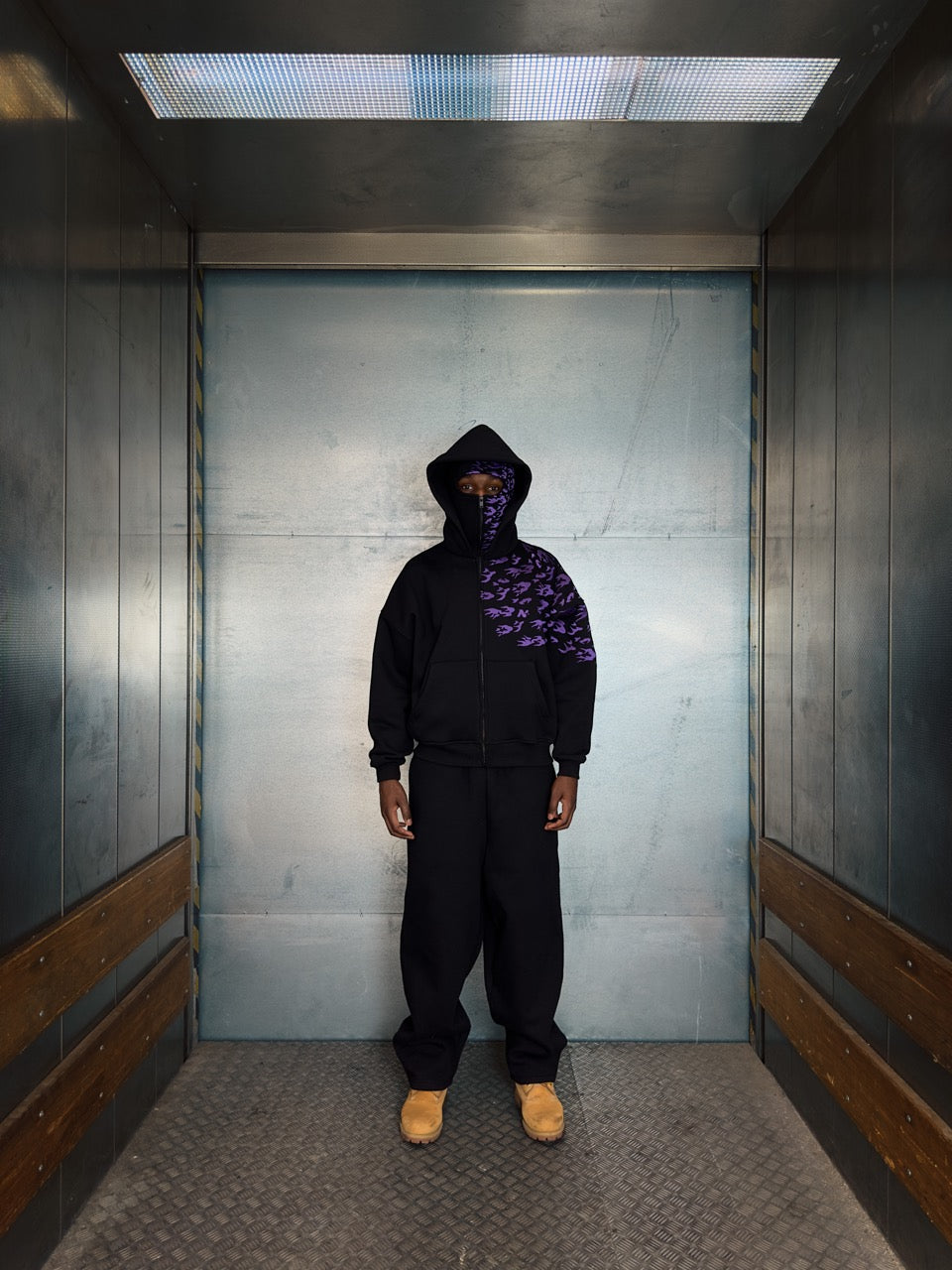 "SASUKE UCHIHA X CURSE MARKS" BALACLAVA ZIP HOODIE