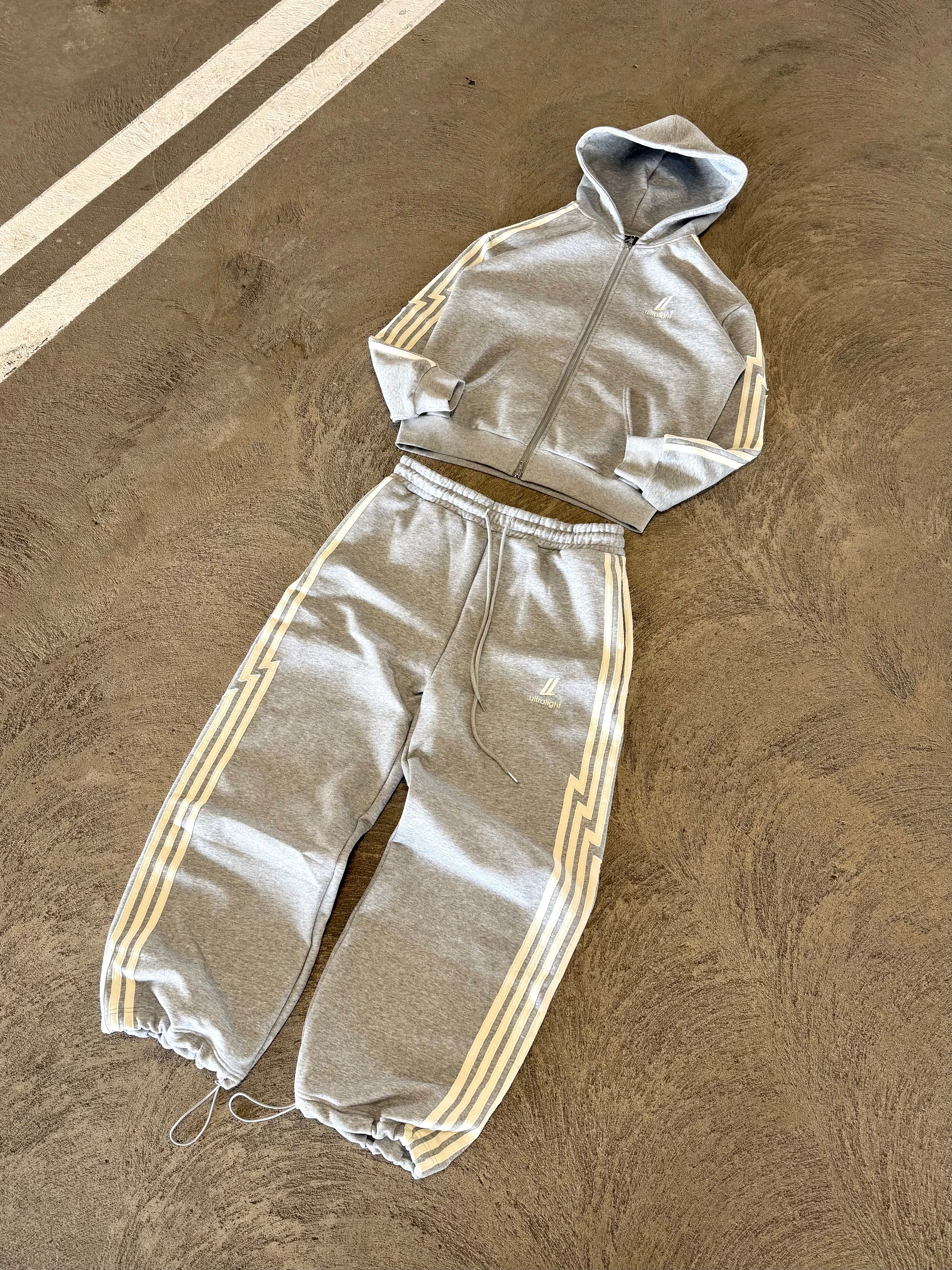 grey heavyweight athletic zip up