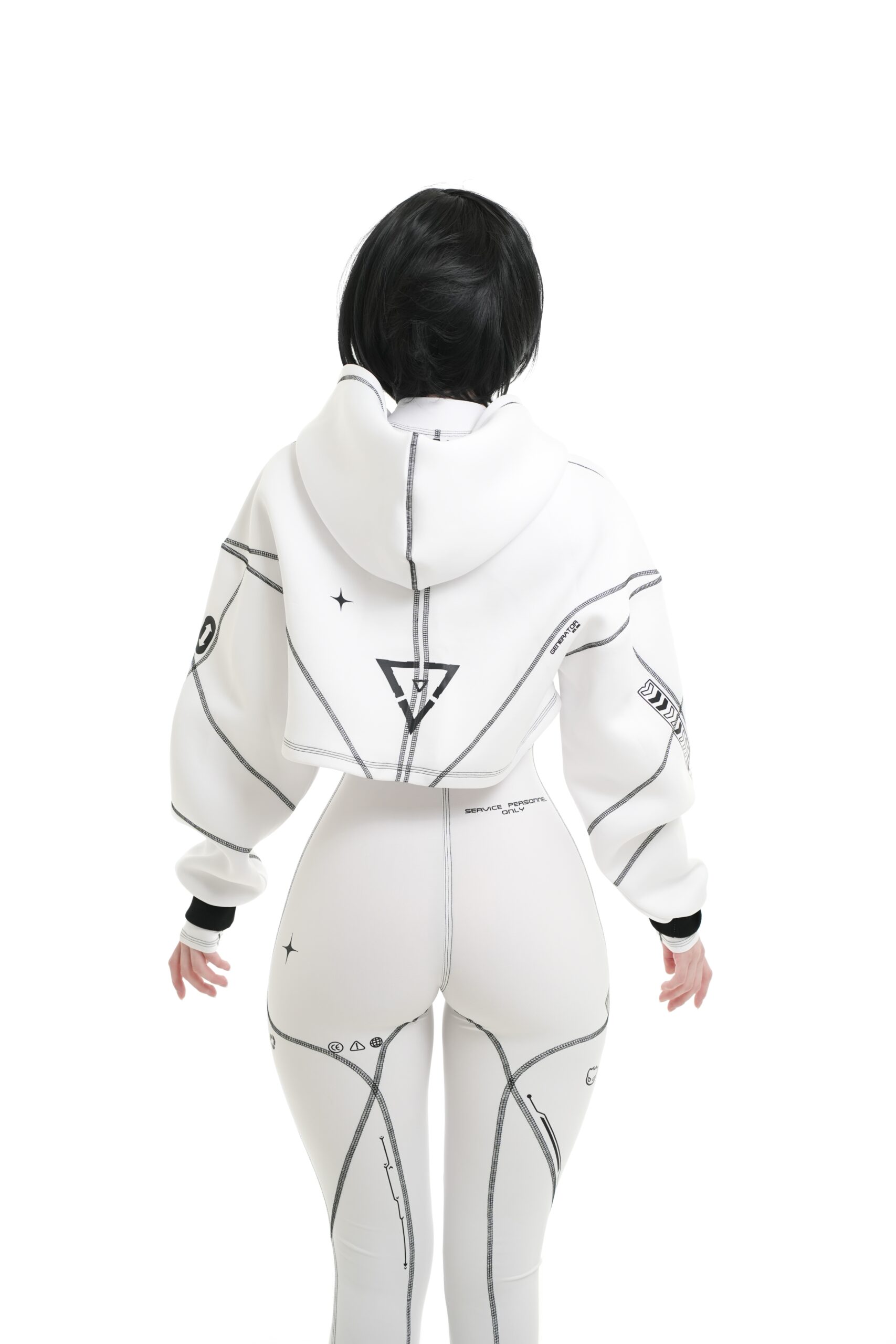 Cyber White Suit (Suit, Short jacket)