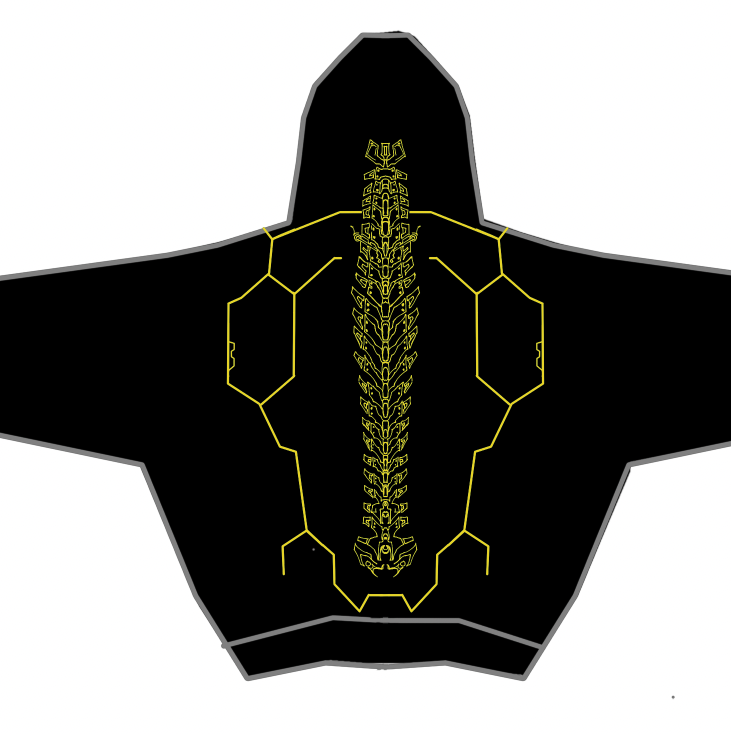   ZERO HOODIE - BLACK WITH YELLOW DETAILING