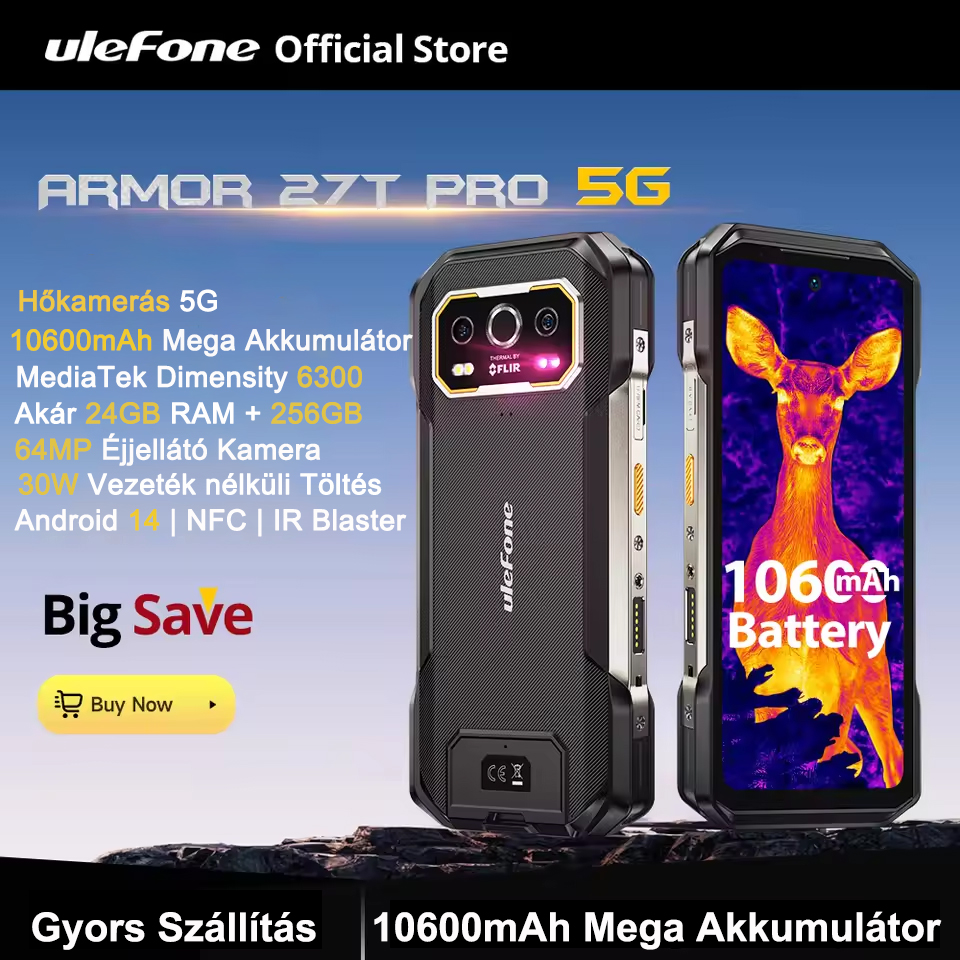 Ulefone Armor 27T Pro Új 5G hőképes okostelefon