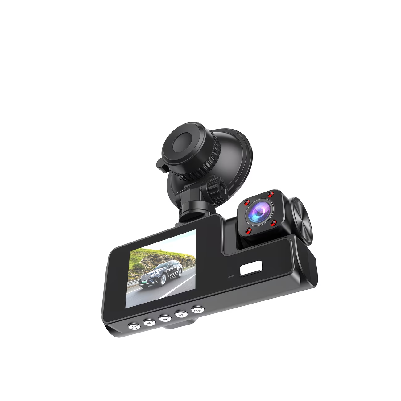 Autós kamera memóriakártyával, kártya nélkül opcionális, előlapi kamera 1080P, hátlapi kamera 720P memóriakártya nélkül/32 GB/64 GB memóriakártyával
