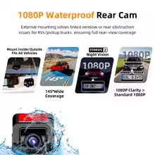 Yangood 4G autós kamera Felhőalapú tárhely Első 2K Hátsó 1080P Kamera GPS Távoli helymeghatározás 24 órás Mobiltelefonnal ellenőrizhető a parkolás állapota