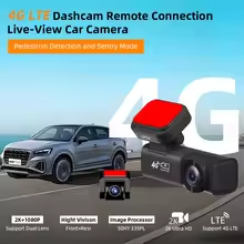 Yangood 4G autós kamera Felhőalapú tárhely Első 2K Hátsó 1080P Kamera GPS Távoli helymeghatározás 24 órás Mobiltelefonnal ellenőrizhető a parkolás állapota
