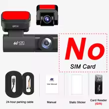Yangood 4G autós kamera Felhőalapú tárhely Első 2K Hátsó 1080P Kamera GPS Távoli helymeghatározás 24 órás Mobiltelefonnal ellenőrizhető a parkolás állapota