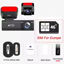 Yangood 4G autós kamera Felhőalapú tárhely Első 2K Hátsó 1080P Kamera GPS Távoli helymeghatározás 24 órás Mobiltelefonnal ellenőrizhető a parkolás állapota