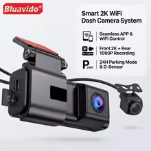 2K WiFi-s autós kamera dupla kamerával, első és hátsó kamerával, vezeték nélküli DVR alkalmazásvezérléssel, 24 órás parkolómonitorral, éjjellátóval, G-szenzorral