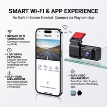 2K WiFi-s autós kamera dupla kamerával, első és hátsó kamerával, vezeték nélküli DVR alkalmazásvezérléssel, 24 órás parkolómonitorral, éjjellátóval, G-szenzorral