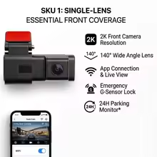 2K WiFi-s autós kamera dupla kamerával, első és hátsó kamerával, vezeték nélküli DVR alkalmazásvezérléssel, 24 órás parkolómonitorral, éjjellátóval, G-szenzorral