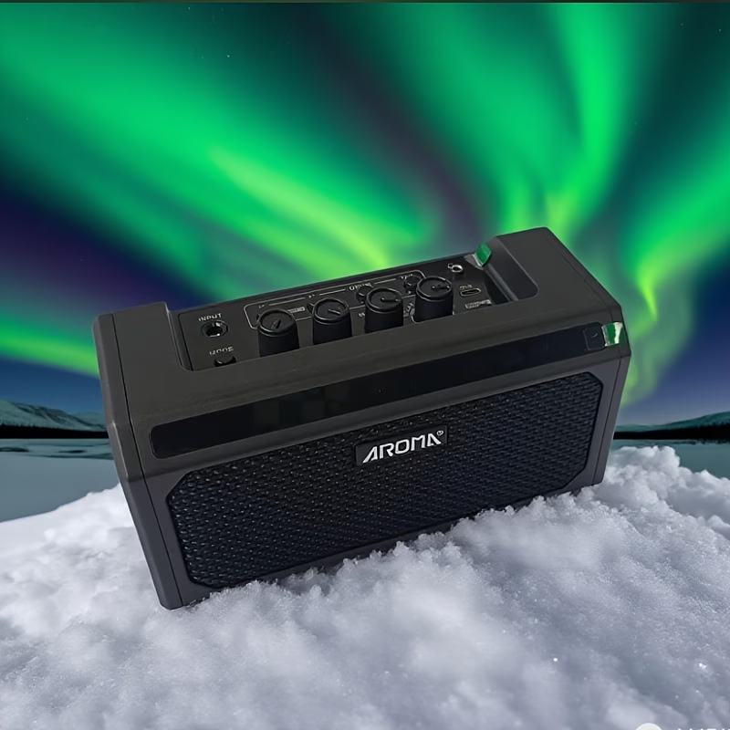 L'amplificatore digitale portatile per chitarra elettrica AROMA è dotato di connettività wireless 5.3 e funzionalità di registrazione diretta OTG, offre 5 canali di effetti di riverbero e delay e include 20 ritmi di batteria.
