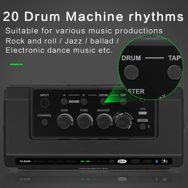 L'amplificatore digitale portatile per chitarra elettrica AROMA è dotato di connettività wireless 5.3 e funzionalità di registrazione diretta OTG, offre 5 canali di effetti di riverbero e delay e include 20 ritmi di batteria.