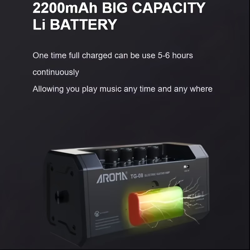 L'amplificatore digitale portatile per chitarra elettrica AROMA è dotato di connettività wireless 5.3 e funzionalità di registrazione diretta OTG, offre 5 canali di effetti di riverbero e delay e include 20 ritmi di batteria.