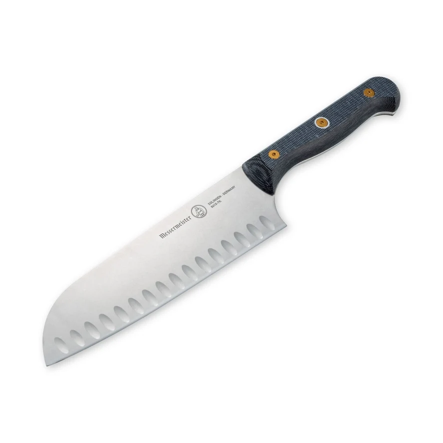 Messermeister Custom Kullens Santoku kés | 7 hüvelykes német acél | homorú köszörülésű penge