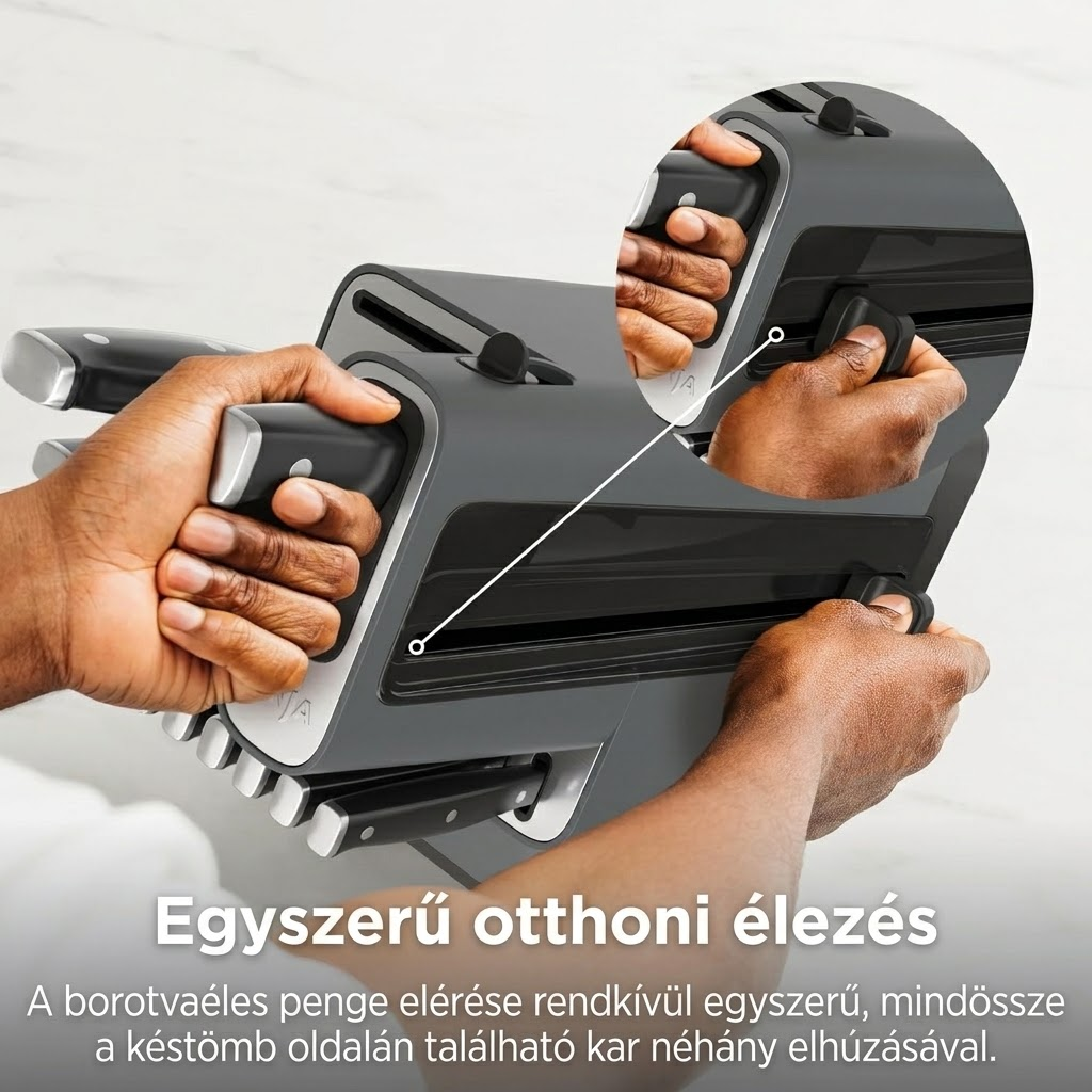 Ninja® 17 részes késtömb készlet beépített élezővel, fekete, K32017   