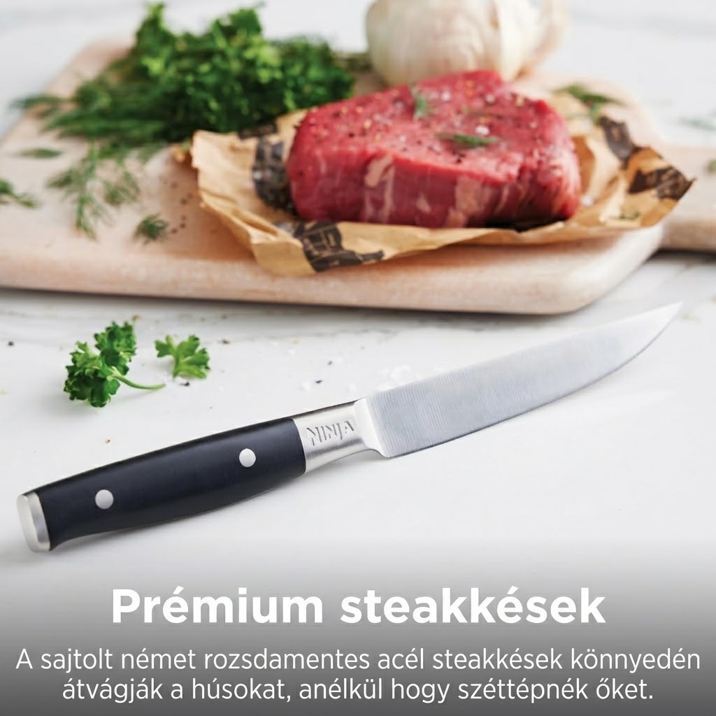 Ninja® 17 részes késtömb készlet beépített élezővel, fekete, K32017   