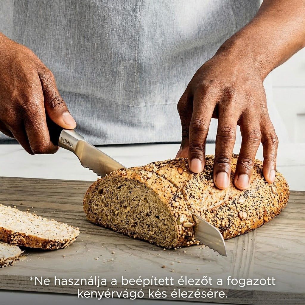 Ninja® 17 részes késtömb készlet beépített élezővel, fekete, K32017   