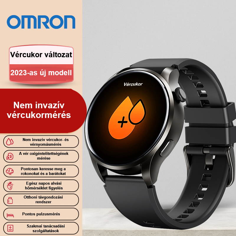 Omron nagy pontosságú, nem invazív vércukorszint-mérő lézerterápiás óra