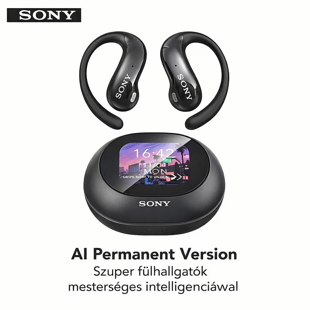 AIReal-time fordító fülhallgató érintőképernyővel, 150 nyelv, HD hangzás, alacsony késleltetés, kényelmes illeszkedés, hosszú akkumulátor-üzemidő - tökéletes utazáshoz, üzleti és tanulási célra