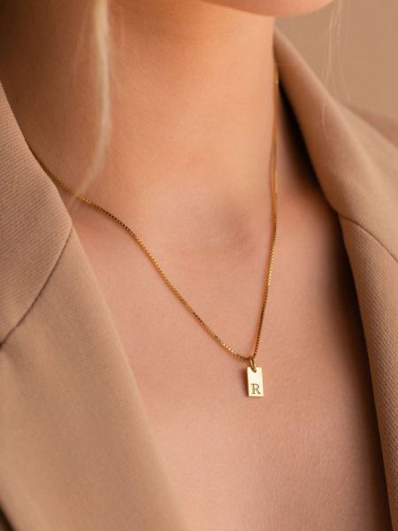 🎁2024 dögös modell nagy árcsökkentés🌟14K arany Erzsébet betűs nyaklánc💫