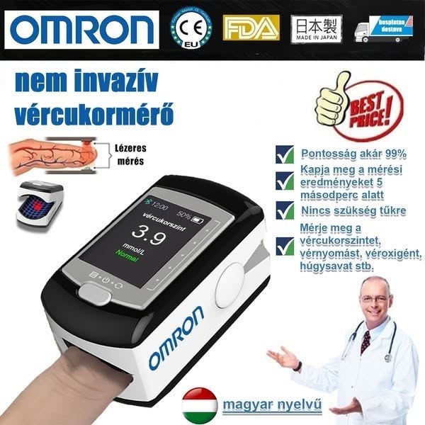 ❤️2025-ös orvostechnológiai innováció; Omron fájdalommentes, non-invazív vércukorszintmérő (5 másodperces mérés/99%-os pontosság)