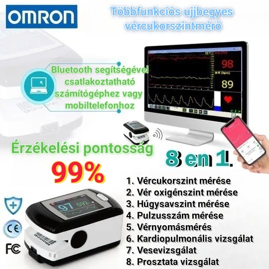 ❤️2025-ös orvostechnológiai innováció; Omron fájdalommentes, non-invazív vércukorszintmérő (5 másodperces mérés/99%-os pontosság)