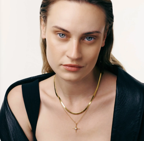 Északi csillag nyaklánc 0,3 karátos gyémánttal - 10 karátos tömör arany
