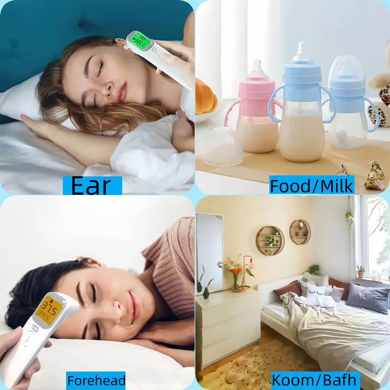 1 másodperces hőmérsékletmérés, pontos értékek, 3 az 1-ben érintésmentes fülhőmérő