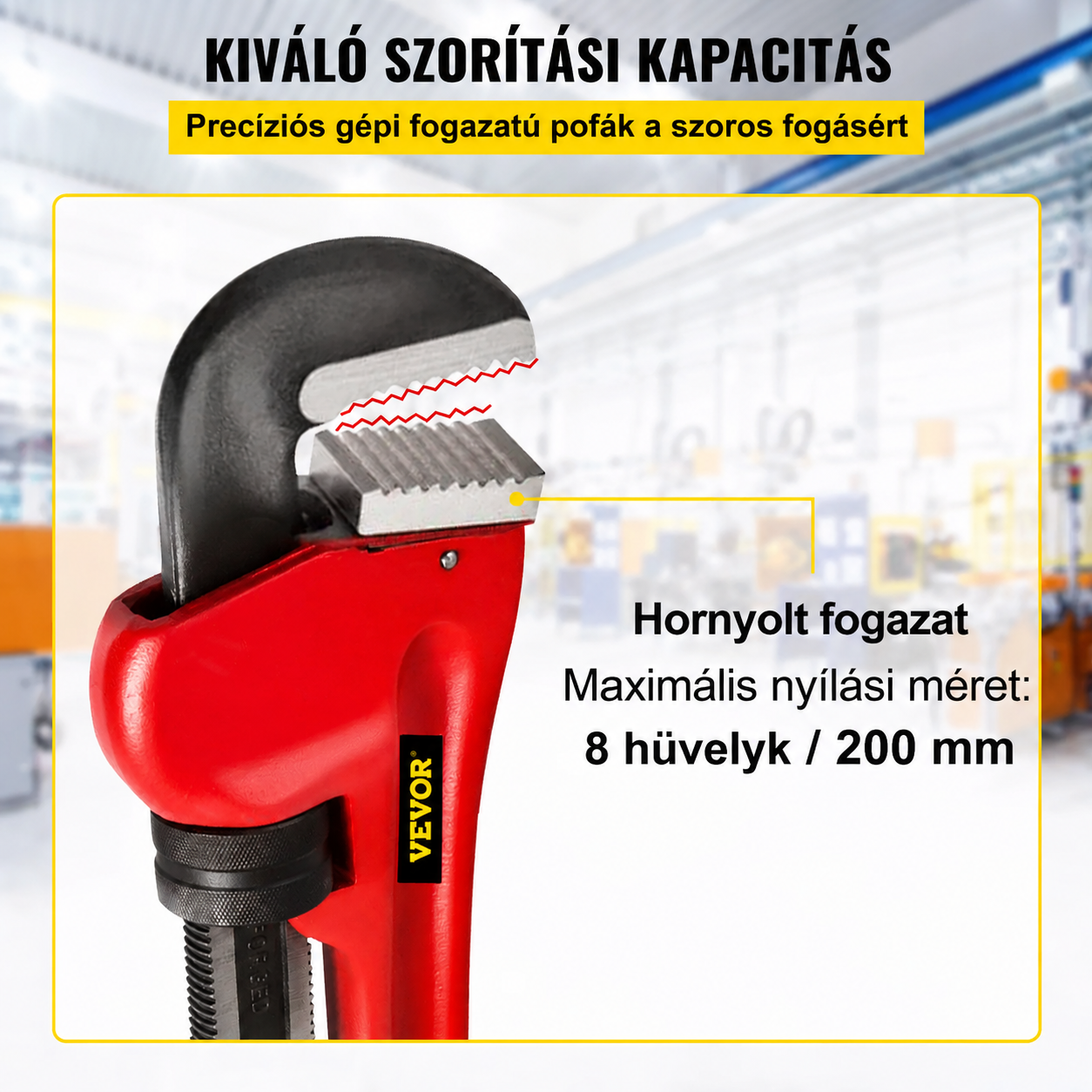 VEVOR csőkulcs, 51 hüvelykes, nagy teherbírású öntöttvas egyenes vízvezeték-kulcs, állítható vízvezeték-szerelő szerszám mosogató csaptelephez WC-csésze fürdőszoba konyhai lefolyó javításhoz telepítés