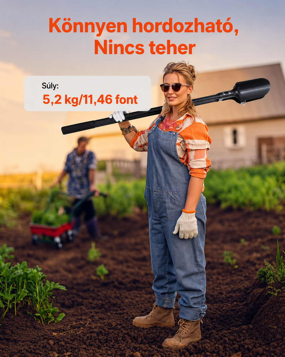 VEVOR oszloplyukásó, nagy teherbírású oszlopfúró szénacél fogantyúval, kézi lyukásó skálajelöléssel és fém pengével, oszloplyukásó szerszám kültéri kertészkedéshez, 57,5 ​​hüvelykes