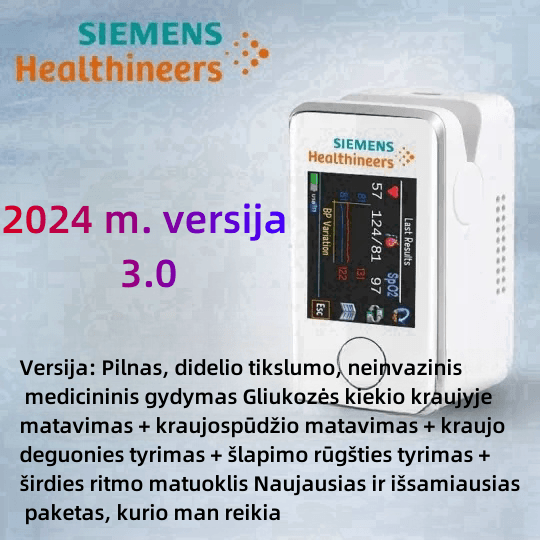 Siemens pirmasis nešiojamas neinvazinis daugiafunkcis gliukozės kiekio kraujyje matuoklis