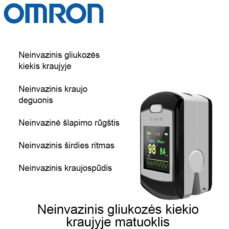 Omron neinvazinis gliukozės kiekio kraujyje matuoklis (matavimas per 5 sekundes / 99 % tikslumas)