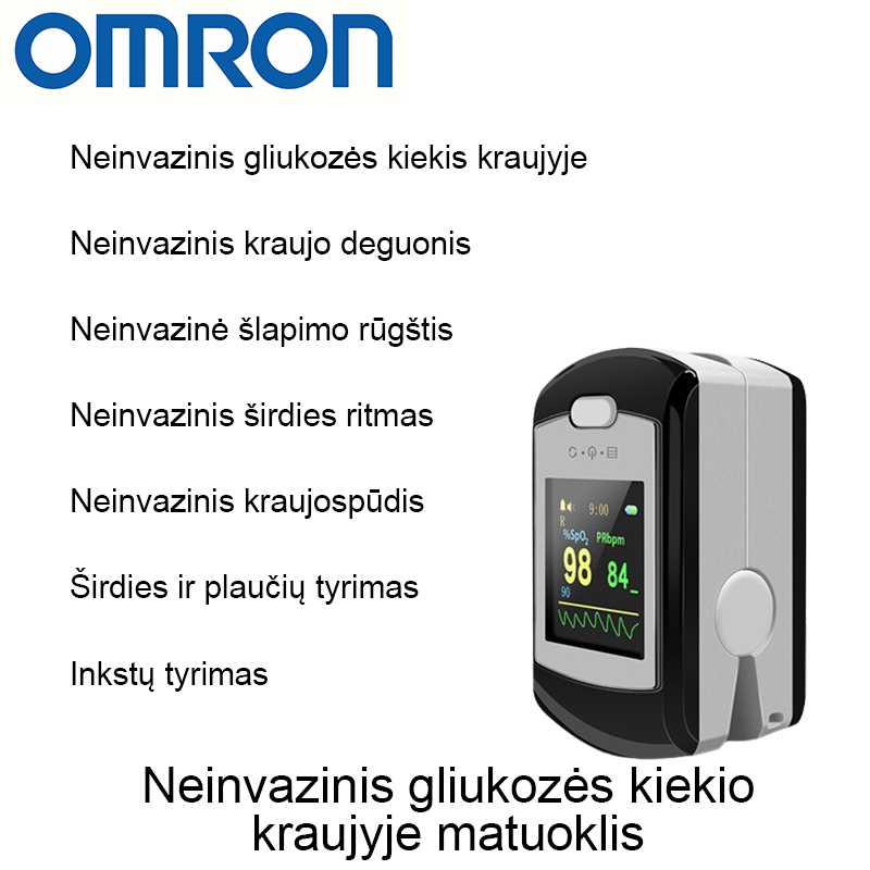 Omron neinvazinis gliukozės kiekio kraujyje matuoklis (matavimas per 5 sekundes / 99 % tikslumas)