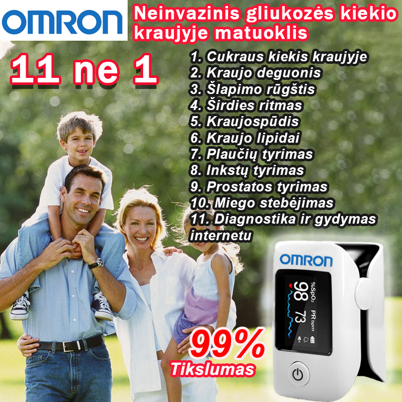 „Omron 11-in-1“ neinvazinis daugiafunkcis gliukozės kiekio kraujyje matuoklis
