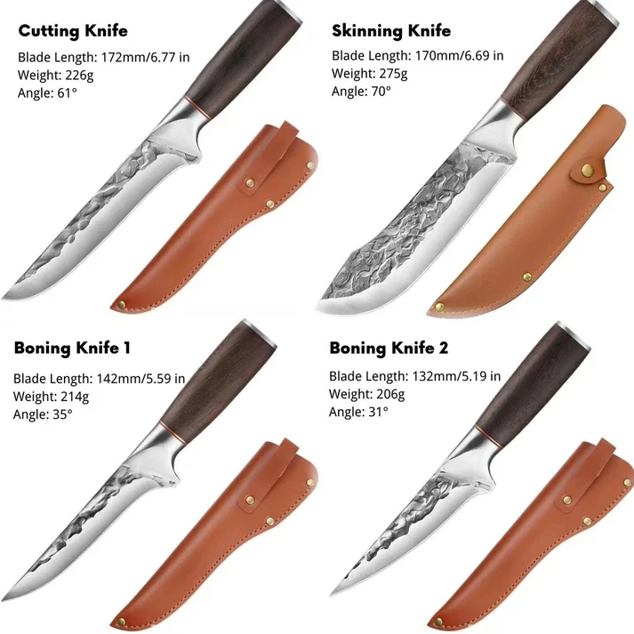 🔪✨ Conjunto Premium Damasco de 4 peças: O presente perfeito para o entusiasta experiente da cozinha e entusiasta de atividades ao ar livre! 🎁🍳